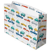 Vervoersthema Birthday Wrapping Paper Groot Cadeauzakje (Achterkant Gekanteld)