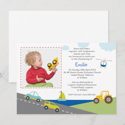 Vervoersuitnodigingen Kaart (Voorkant / Achterkant)