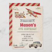 Vervoersverjaardagsuitnodiging Kaart (Voorkant / Achterkant)