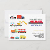 Vervoersvoertuigen, auto's en vrachtwagens, verjaa kaart (Voorkant)