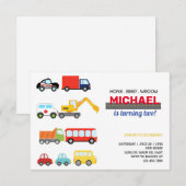 Vervoersvoertuigen, auto's en vrachtwagens, verjaa kaart (Voorkant / Achterkant)