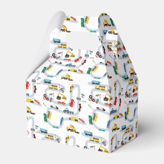 Vervoersvoertuigen Auto's Stoppen Verkeersverjaard Bedankdoosjes (Achterkant)