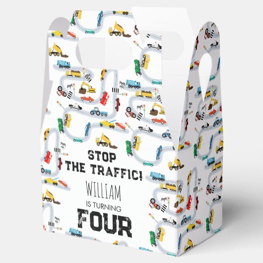 Vervoersvoertuigen Auto's Stoppen Verkeersverjaard Bedankdoosjes (Geopend)