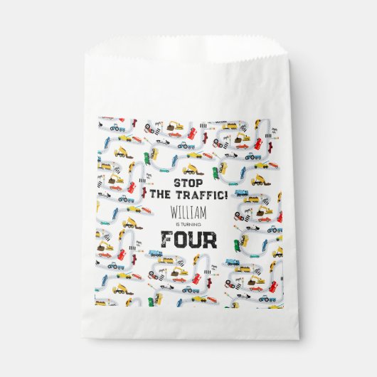 Vervoersvoertuigen Auto's Stoppen Verkeersverjaard Bedankzakje (Voorkant)