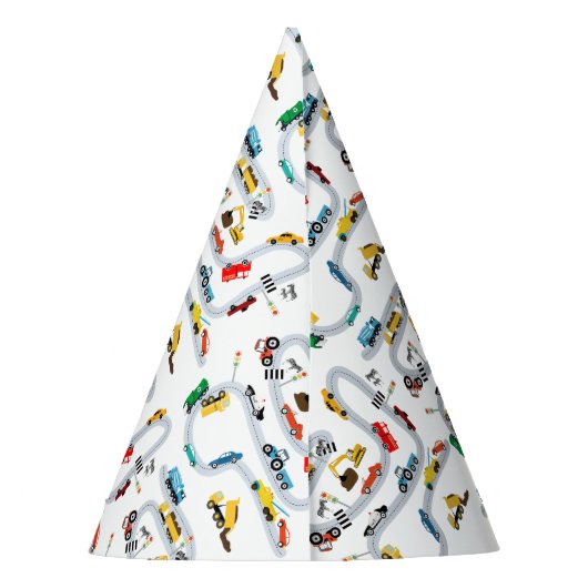 Vervoersvoertuigen Auto's Stoppen Verkeersverjaard Feesthoedjes (Achterkant)