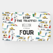 Vervoersvoertuigen Auto's Stoppen Verkeersverjaard Spandoek (Horizontaal)