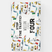 Vervoersvoertuigen Auto's Stoppen Verkeersverjaard Spandoek (Verticaal)