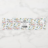 Vervoersvoertuigen Auto's Stoppen Verkeersverjaard Waterfles Etiket (Enkel label)