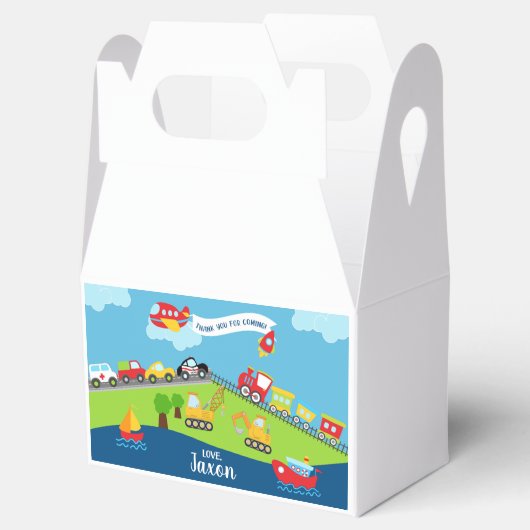 Vervoersvoertuigen verjaardagscooter. bedankdoosjes (Geopend)