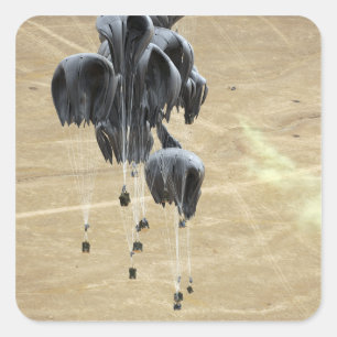 Vervoersysteem voor containers bundels parachute vierkante sticker