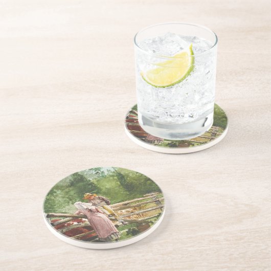 Vervoertijd Zandsteen Onderzetter (Zijkant)