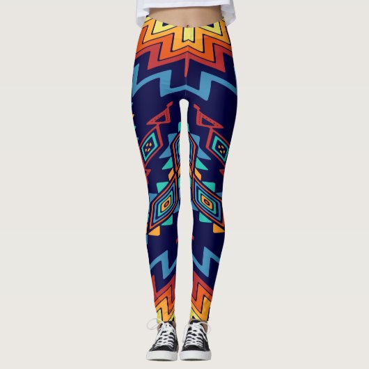 Vervormd, abstract ontwerp van vormen leggings (Voorkant)
