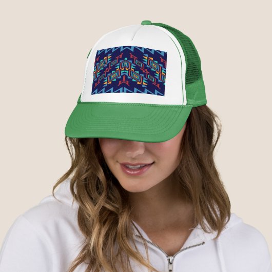 Vervormd, abstract ontwerp van vormen trucker pet (In situ)