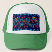 Vervormd, abstract ontwerp van vormen trucker pet (Voorkant)