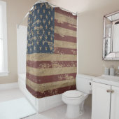 vervormd Amerikaans gordijn met vlagdouche (In situ)