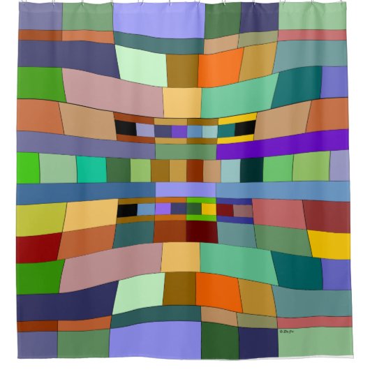 Vervormd Design Shower Curtain Douchegordijn (Voorkant)