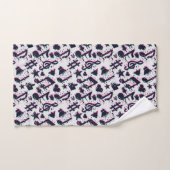 Vervormd muzieknoten & harten patroon bad handdoek (Handdoek)