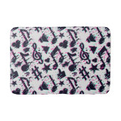 Vervormd muzieknoten & harten patroon badmat (Voorkant)