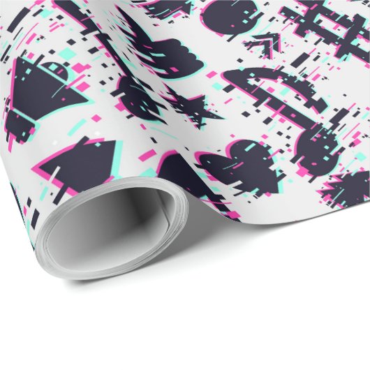 Vervormd muzieknoten & harten patroon cadeaupapier (Rol Hoek)