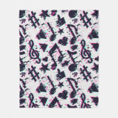 Vervormd muzieknoten & harten patroon fleece deken (Voorkant)