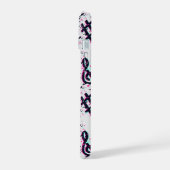 Vervormd muzieknoten & harten patroon iPhone 15 case (Linkerkant)