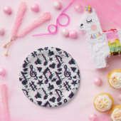 Vervormd muzieknoten & harten patroon papieren bordje (Feest)