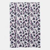 Vervormd muzieknoten & harten patroon theedoek (Verticaal)