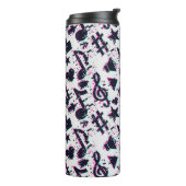 Vervormd muzieknoten & harten patroon thermosbeker (Gedraaid links)