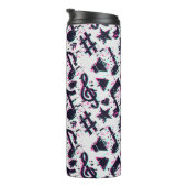 Vervormd muzieknoten & harten patroon thermosbeker (Geroteerd rechts)