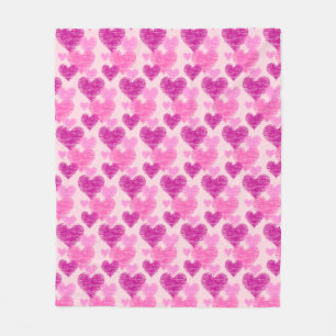 vervormd roze hart fleece deken