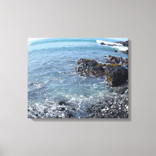 Vervormd uitzicht Big Island Hawaii strandcanvas Canvas Afdruk (Voorkant)