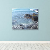 Vervormd uitzicht Big Island Hawaii strandcanvas Canvas Afdruk (Insitu (Houten vloer))