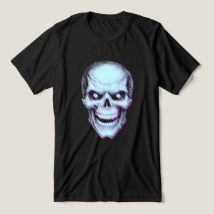Vervormde 3D glitch-stijl Schedel Tri-Blend Shirt