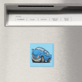 Vervormde Blauwe Cartoonauto Magneet (Insitu (Vaatwasser))