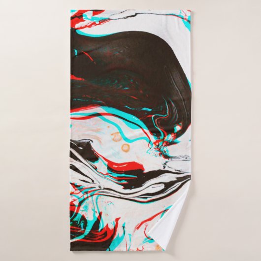 Vervormde en glitsstructuur van gemarmerd inktsurf badhanddoek (Badhanddoek)