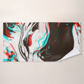 Vervormde en glitsstructuur van gemarmerd inktsurf badhanddoek (Badhanddoek)