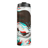 Vervormde en glitsstructuur van gemarmerd inktsurf thermosbeker (Voorkant)