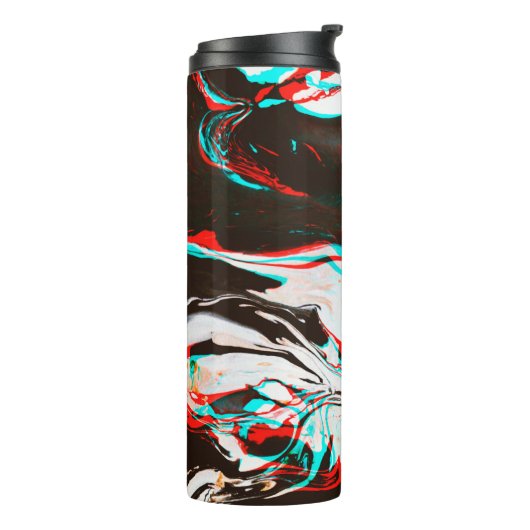 Vervormde en glitsstructuur van gemarmerd inktsurf thermosbeker (Gedraaid links)