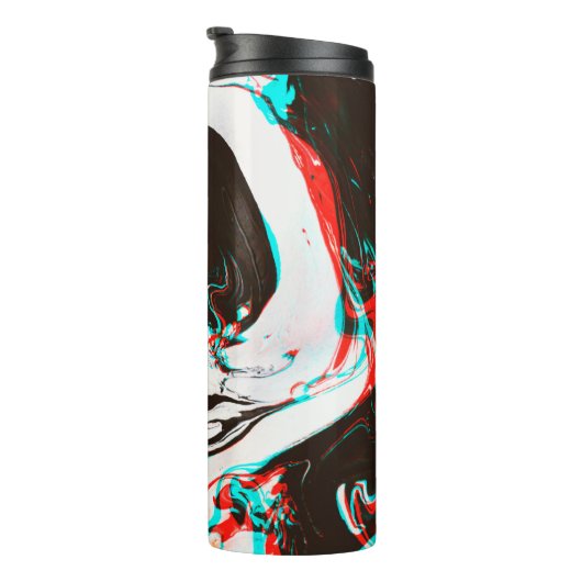 Vervormde en glitsstructuur van gemarmerd inktsurf thermosbeker (Geroteerd rechts)