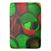 Vervormde en vreemde vormen, rode en groene kleure badmat (Voorkant Verticaal)