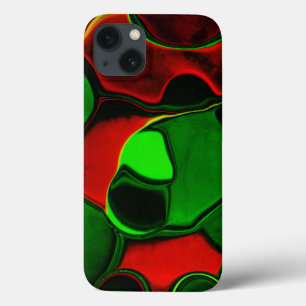 Vervormde en vreemde vormen, rode en groene kleure Case-Mate iPhone case