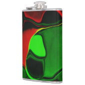 Vervormde en vreemde vormen, rode en groene kleure heupfles (Links)