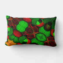 Vervormde en vreemde vormen, rode en groene kleure