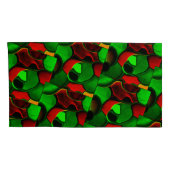 Vervormde en vreemde vormen, rode en groene kleure kussensloop (Achterkant-Rechts)