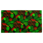 Vervormde en vreemde vormen, rode en groene kleure kussensloop (Voorkant-Rechts)