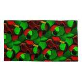 Vervormde en vreemde vormen, rode en groene kleure kussensloop (Achterkant-Links)