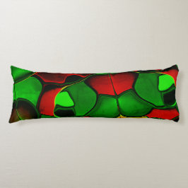 Vervormde en vreemde vormen, rode en groene kleure lichaamskussen