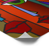 Vervormde gezichten kunst aan de muur poster (Hoek)