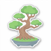 Vervormde Japanse Bonsai Boom Sticker (Voorkant)