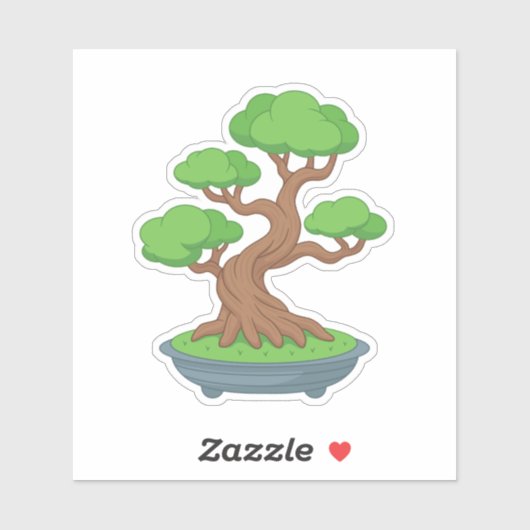 Vervormde Japanse Bonsai Boom Sticker (Vel)